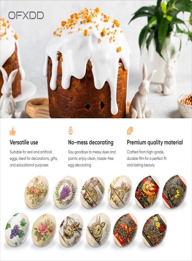 OFXDD Egg Wraps Easter Set 21 Pcs - Orthodox, Slavic, Traditional Easter Egg Wraps and Pysanky - Thermo Heat Egg Shrink Wrappers with Patterns - Image 3