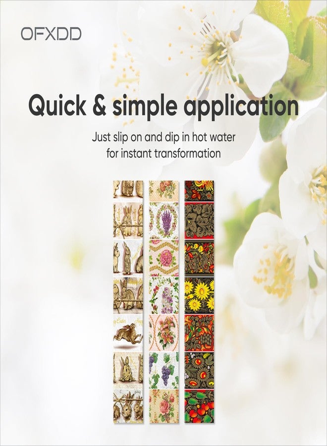 OFXDD Egg Wraps Easter Set 21 Pcs - Orthodox, Slavic, Traditional Easter Egg Wraps and Pysanky - Thermo Heat Egg Shrink Wrappers with Patterns - Image 5