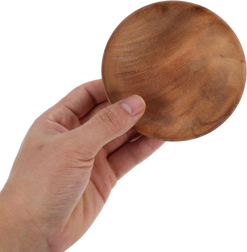 Japanese Style Wood Serving Bowl Flat Bottom Rice Bowl Acacia Wood Snack Server for Kitchen Dining and Home Use - Image 4