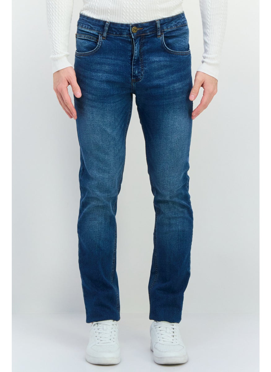 CROSSHATCH Men Slim Fit Washed Stretchable Denim, Blue  - Image 1
