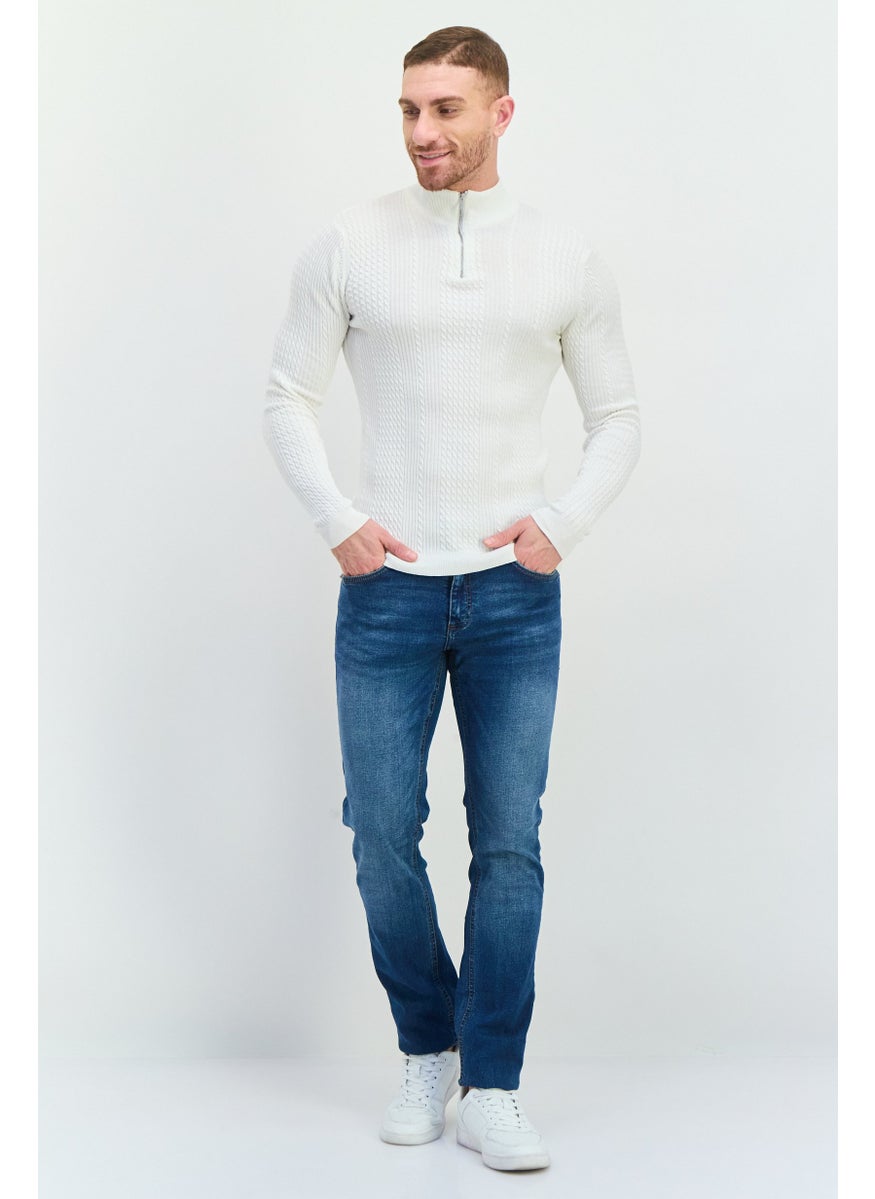 CROSSHATCH Men Slim Fit Washed Stretchable Denim, Blue  - Image 3