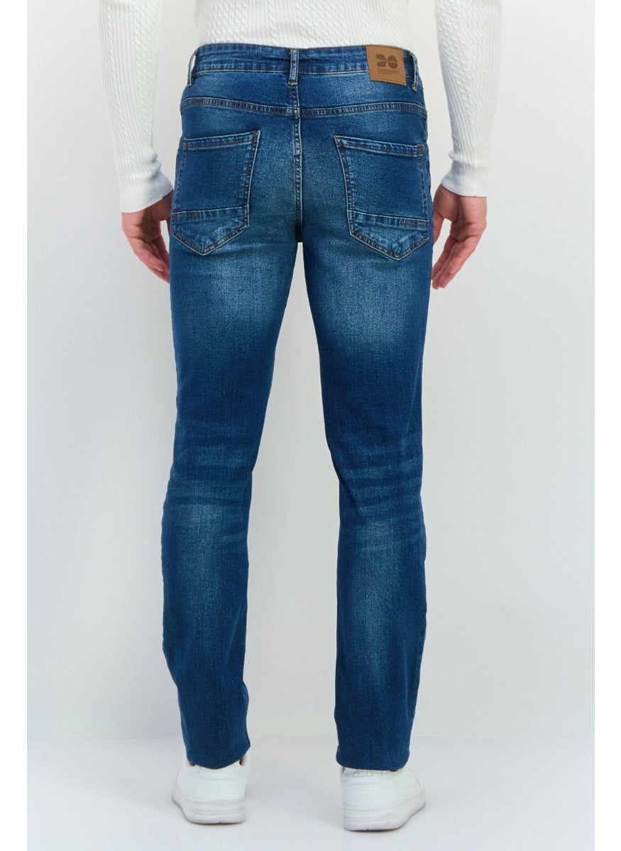 CROSSHATCH Men Slim Fit Washed Stretchable Denim, Blue  - Image 2