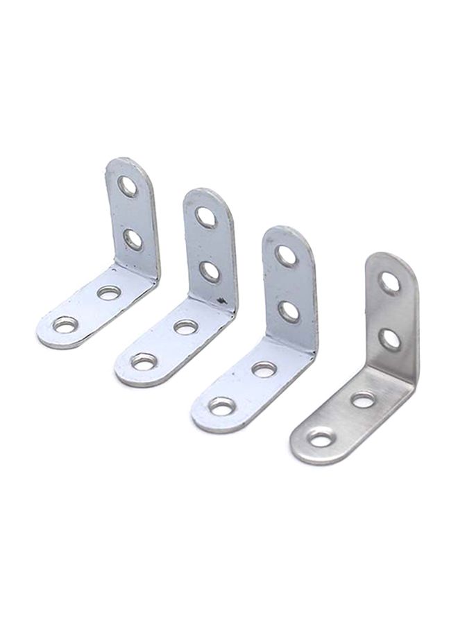 NIBEMINENT 4-Piece 90 Degree Angle L Shaped Shelf Bracket Silver 0.072kg  - Image 1