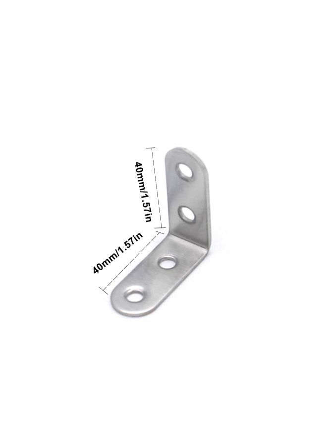 NIBEMINENT 4-Piece 90 Degree Angle L Shaped Shelf Bracket Silver 0.072kg  - Image 4