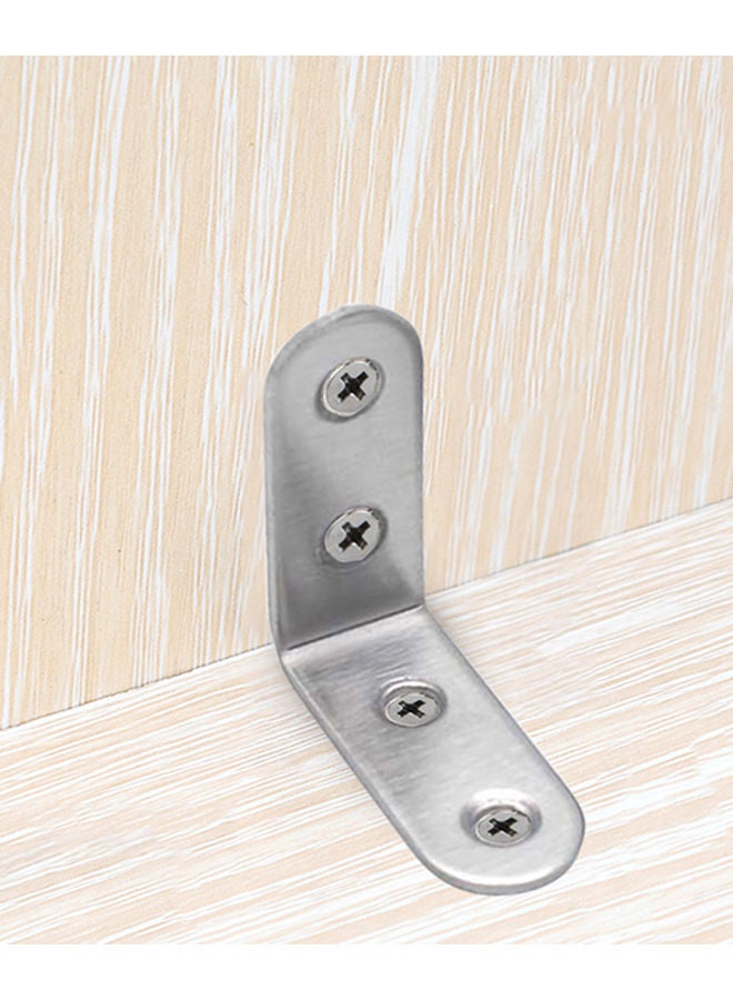 NIBEMINENT 4-Piece 90 Degree Angle L Shaped Shelf Bracket Silver 0.072kg  - Image 2