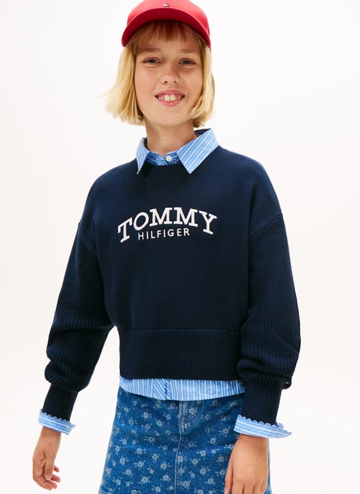 TOMMY HILFIGER Kids Logo Crew Neck Sweater - Image 1