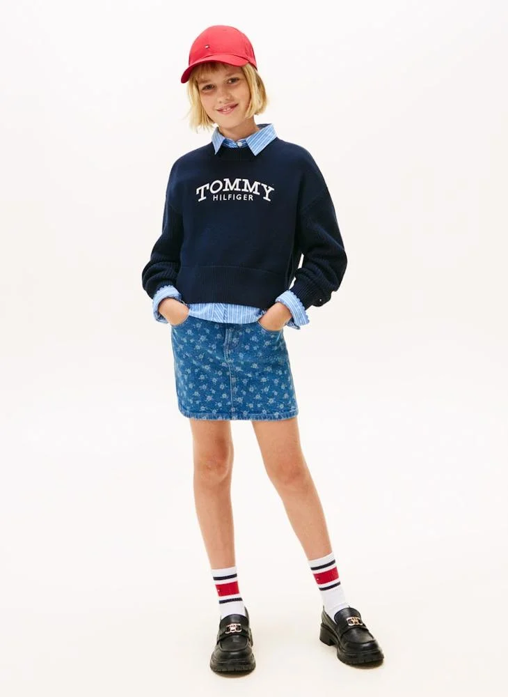TOMMY HILFIGER Kids Logo Crew Neck Sweater