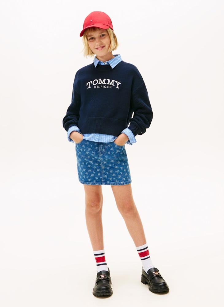 TOMMY HILFIGER Kids Logo Crew Neck Sweater - Image 4