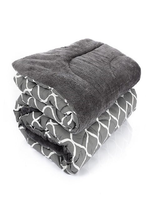 Double Face Winter Fur Quilt, Waves, 220*235 cm