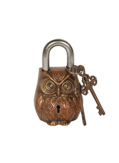 Umi Owl Design Golden Functional Brass Lock with 2 Keys Secure and Stylish Door Lock for Home Security