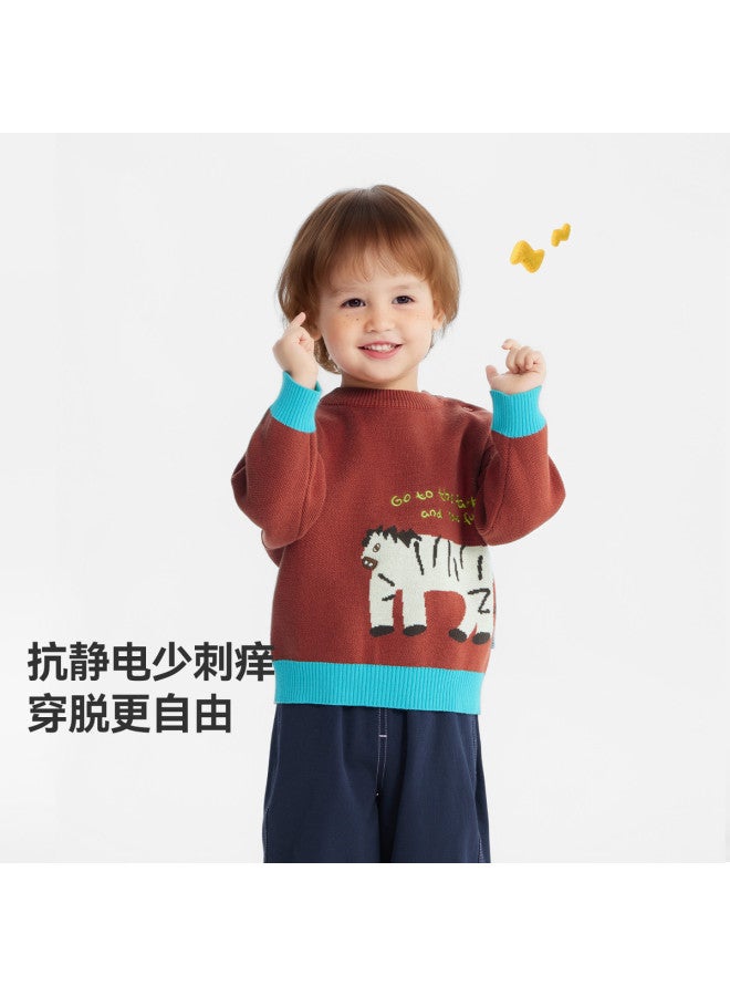 Anti-static And Pilling-resistant] Boys' Sweater Winter Thickened Baby Children 2025 New Year Girls - Image 3