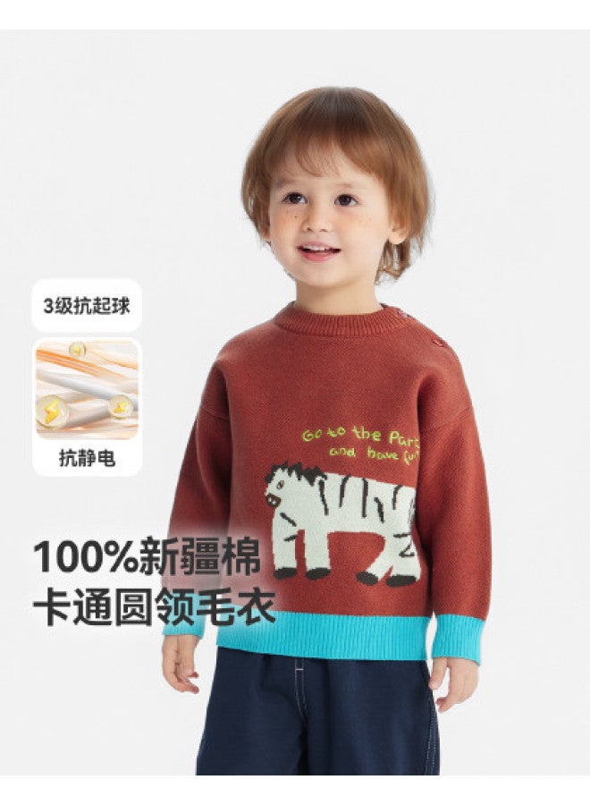 Anti-static And Pilling-resistant] Boys' Sweater Winter Thickened Baby Children 2025 New Year Girls - Image 1