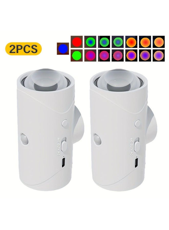 Atmosphere Nightlight Charging Intelligent Induction Magnetic Magic Multi-scene For Long Battery Life-Power Supply:HL-016A-Light Color:White Colorful Atmosphere Table Lamps (pack Of 2)  - Image 1