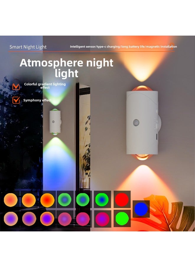 Atmosphere Nightlight Charging Intelligent Induction Magnetic Magic Multi-scene For Long Battery Life-Power Supply:HL-016A-Light Color:White Colorful Atmosphere Table Lamps (pack Of 2)  - Image 2