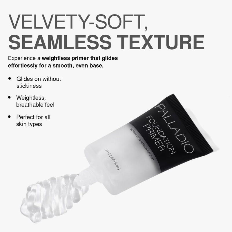Palladio Foundation Primer, Lightweight and Velvety Primer with Aloe Vera and Chamomile, Wear Alone or As Foundation Base, Minimizes Fine Lines and Pores, Helps Makeup Last Longer, 0.674 oz - Image 3