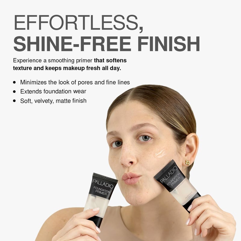 Palladio Foundation Primer, Lightweight and Velvety Primer with Aloe Vera and Chamomile, Wear Alone or As Foundation Base, Minimizes Fine Lines and Pores, Helps Makeup Last Longer, 0.674 oz - Image 4