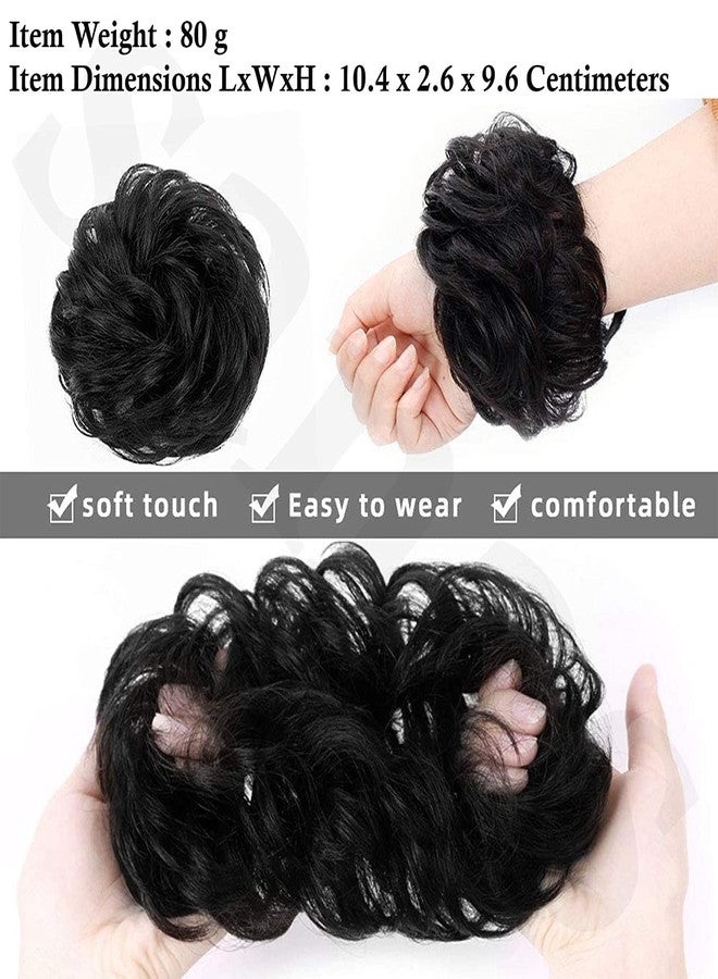 AIG Messy Bun Hair Extension for Women & Girls - Natural Black Hair Scrunchie Bun, Volumizing Curly Updo, Easy Clip-In Synthetic Hairpiece, Quick & Stylish Bun (Pack of 1) - Image 4