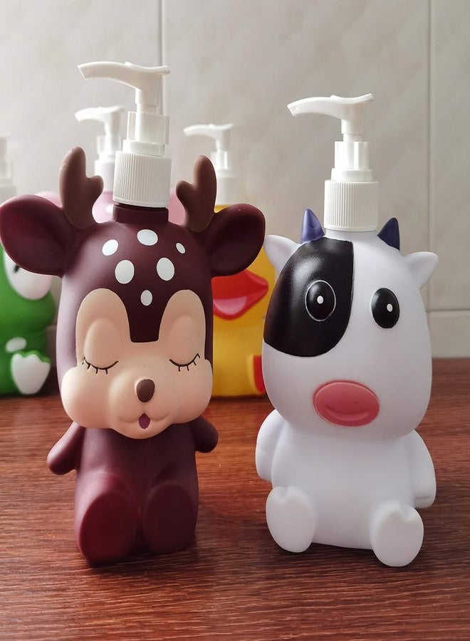 Hyever Frog Cow Cute Cartoon Animal Hand Soap Pump Lotion, Hand Soap, Shampoo, Shower Gel Dispenser, Suitable for Bathrooms, Kitchen Countertops, Bathroom Accessories (Cow) - Image 3