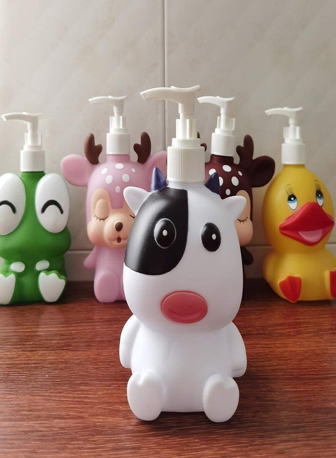 Hyever Frog Cow Cute Cartoon Animal Hand Soap Pump Lotion, Hand Soap, Shampoo, Shower Gel Dispenser, Suitable for Bathrooms, Kitchen Countertops, Bathroom Accessories (Cow) - Image 2
