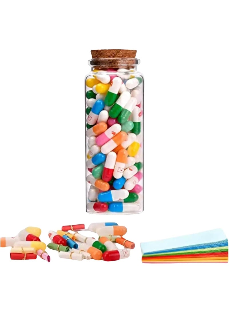 Cute Capsule in Glass Bottle Cute Sticky Notes Couple Gift for Boyfriend Girlfriend Mom Birthday Gift Valentine's Day Gift Mother's Day Gift(Size:100PCS) - Image 1