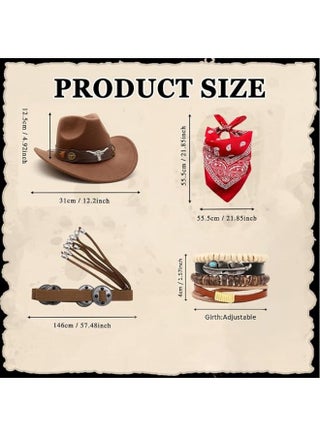 Adult Western Cowgirl Costume – Cowboy Hat, Fringe Outfit & Bandana-Style Accessories for Parties M - view 2