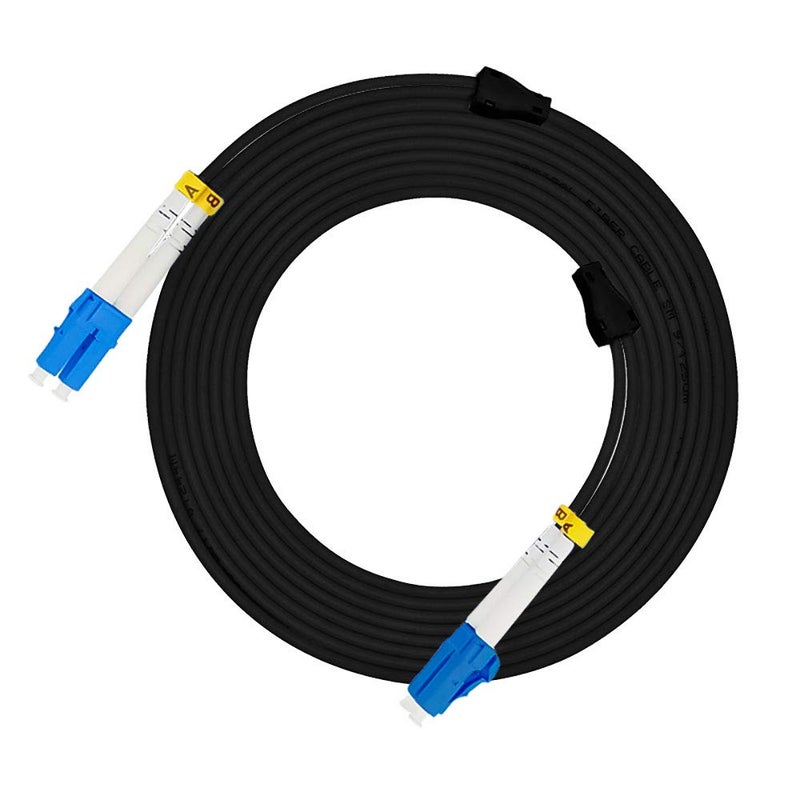Jeirdus 3M LC to LC Outdoor Armored Duplex 9/125 SM Fiber Optic Cable Jumper Optical Patch Cord Singlemode 3Meters 10FT LC-LC - Image 1