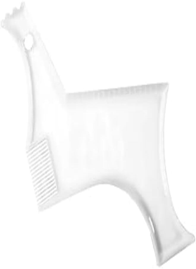 FASHION MANIA - Men's Beard Shaping Template with Comb, Facial Hair Styling Trimming Tool for Goatee Mustache Sideburns, Jaw Cheek, Neck Line, Symmetric Curve Step Cut - Image 1