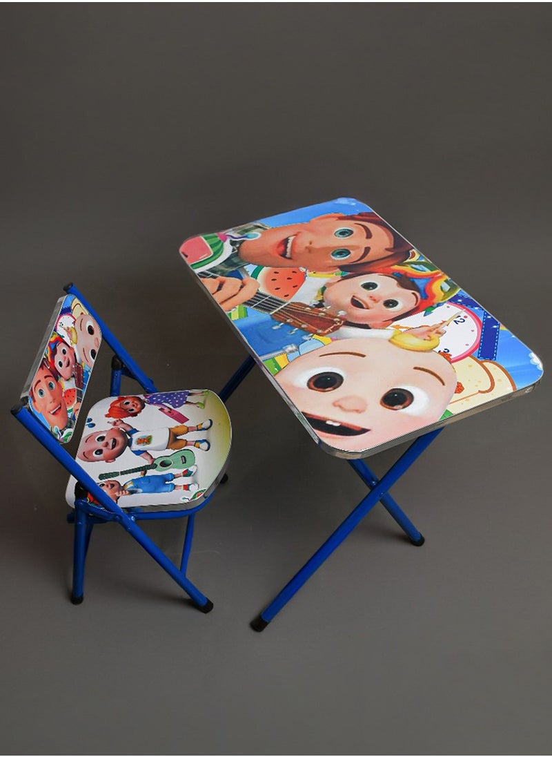 Generic - Stylish cartoon study desk table and chair blue - Image 1