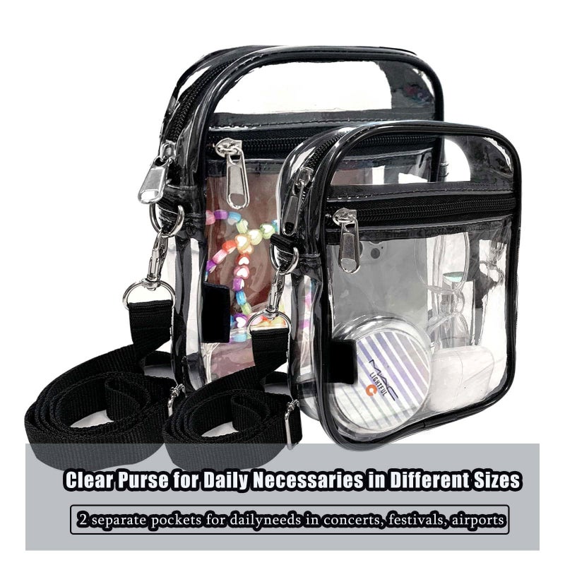 Fibrdoo Clear Crossbody Purse Bag, Clear Bag Stadium Approved with Front Pocket for Concerts Sports Festivals - Image 5