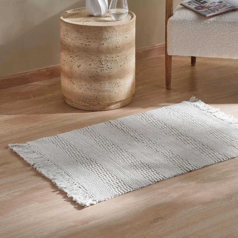 Pan Home Nova Cotton Woven Dhurrie 60x90cm - Cream - 251SUN9900018 - Image 1