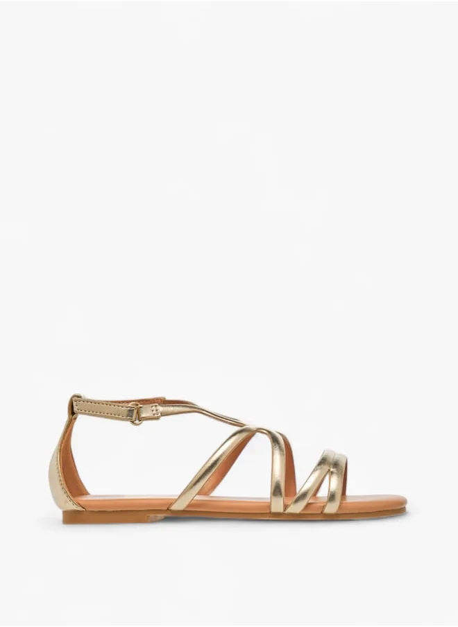 ميسي الصغيرة Girls Strappy Sandals With Hook And Loop Closure