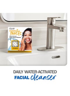 Olay Cleansing Melts + Vitamin C Face Cleanser, 12Ct, Water-Activated Face Wash Cleans, Tones, And Refreshes Skin 