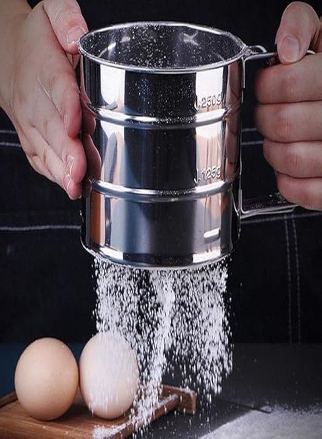 KIDINGTON Stainless Steel Flour Sifter Hand Press Design Atta Chalni Sieve for Baking Sugar Coffee Powder Large Capacity Kitchen Tools - Image 4