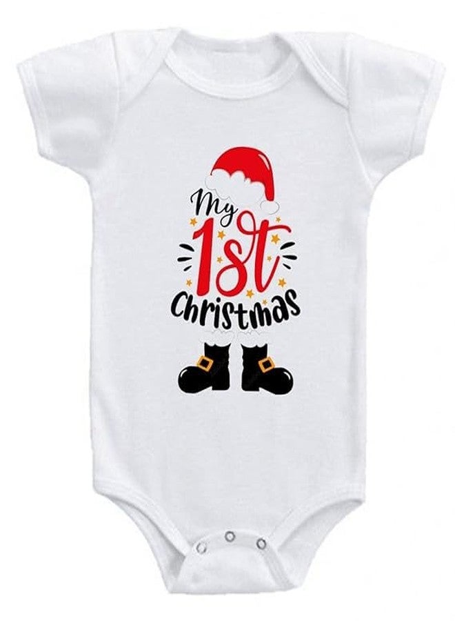 AmericanApple Romper My 1st Christmas Printed Marry Christmas Printed dress Baby Sleep Suit For Baby Boys & Baby Girls Printed Birthday Gift Rompers Fashion T-Shirt (0-3 Months, My 1st Christmas-011)
