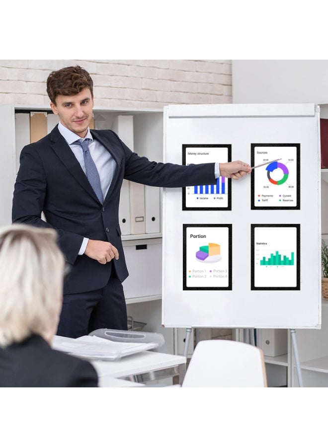 CMGTYYD A4 Magnetic Photo Frames, 10pcs Self Adhesive Magnetic Frame, Waterproof Display Holders Black Frame Information for Paintings, Photos, Sign, Document, Poster - Image 3