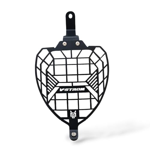 MILACHIN Vstrom SX 250 Headlight Guard Grill,Black Metal Jaali Protector Center Branded Geometric, Mesh Pattern Logo Design with Bolt-on Installation Suitable For Vstrom SX 250. - Image 1