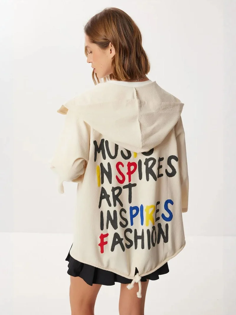Happiness İstanbul ISTANBUL Hooded Printed Full-Zip Jacket