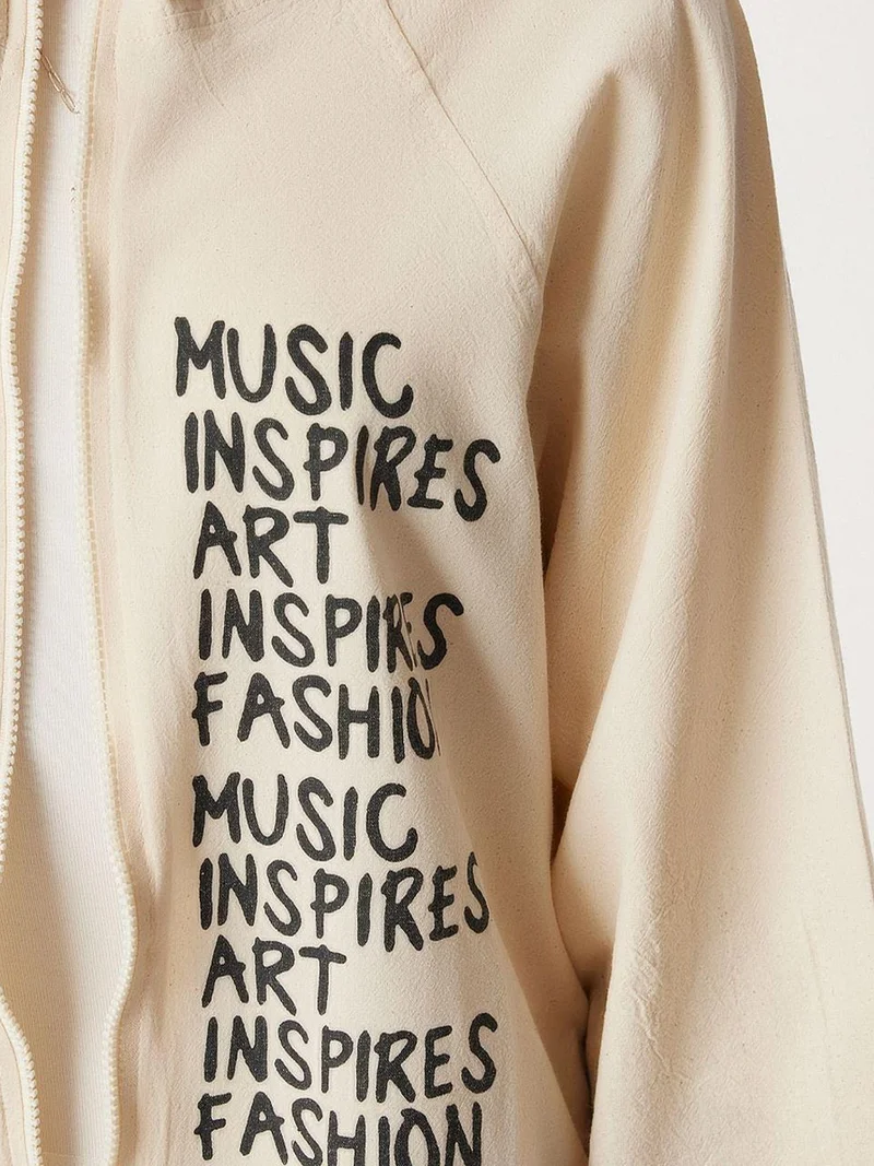 Happiness İstanbul ISTANBUL Hooded Printed Full-Zip Jacket