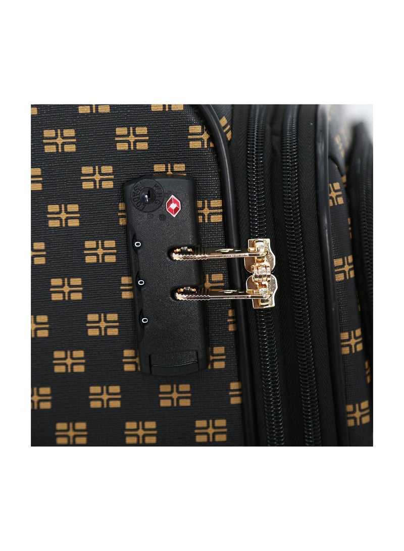 SONADA Travel Luggage Sets 3 Piece Soft Side Trolley, TSA Lock, Lightweight with 360° Double Wheels,Black,Gold  (20"/24"/28") - Image 4