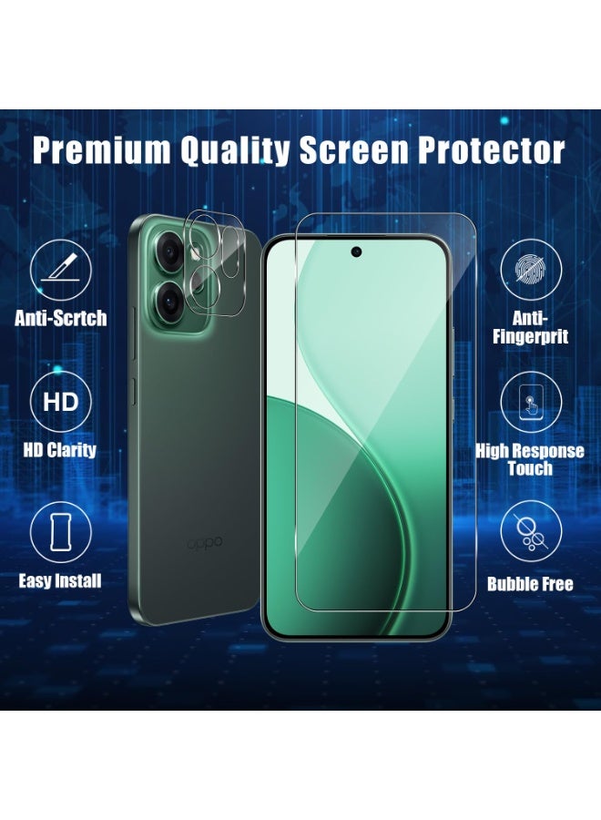 عام لأوبو رينو 14 إف - زجاج مقوى لحماية الشاشة وفلتر حماية الكاميرا [2+2 قطعة]، زجاج مقوى ضد الخدوش بصلابة 9H وخالي من الفقاعات. - Image 2