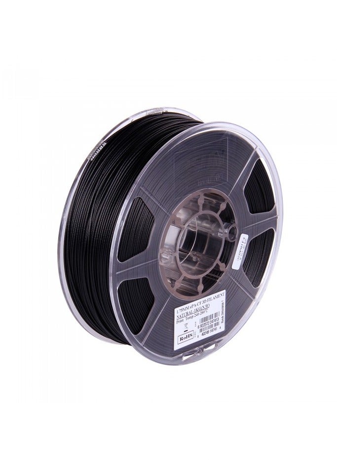 إي صن eSUN 1.75 مم ePA-CF ألياف الكربون المملوءة بألياف النايلون 1 كجم (2.2 رطل) بكرة للطابعات ثلاثية الأبعاد، 1 كجم. أسود