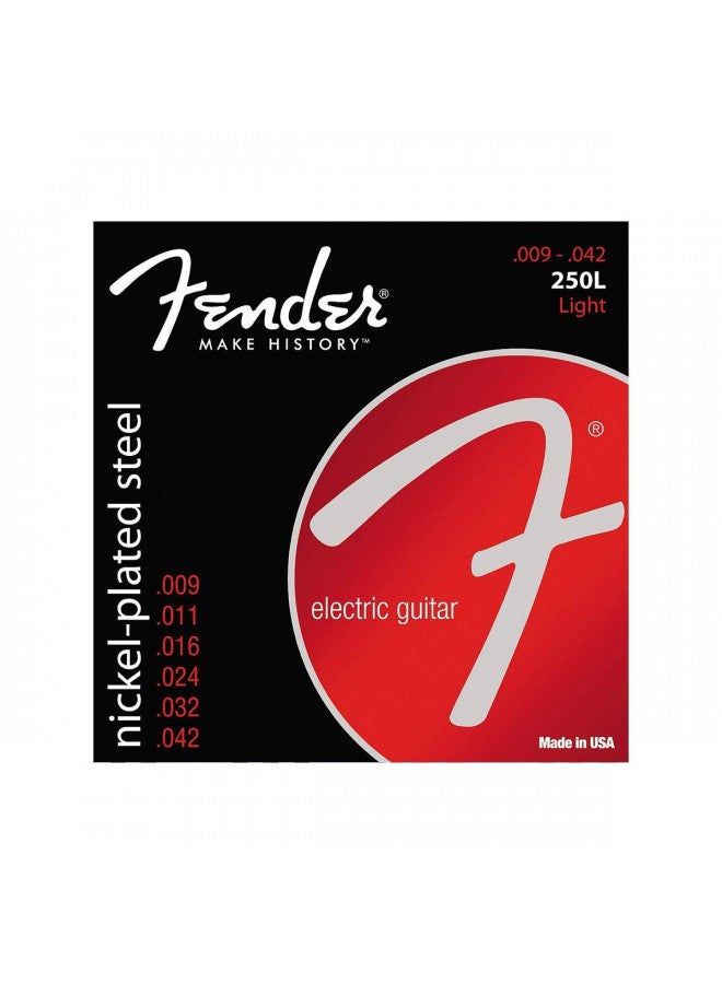 Fender Super 250 Electric Guitar Strings, Nickel Plated Steel, Ball End, 250L .009-.042
