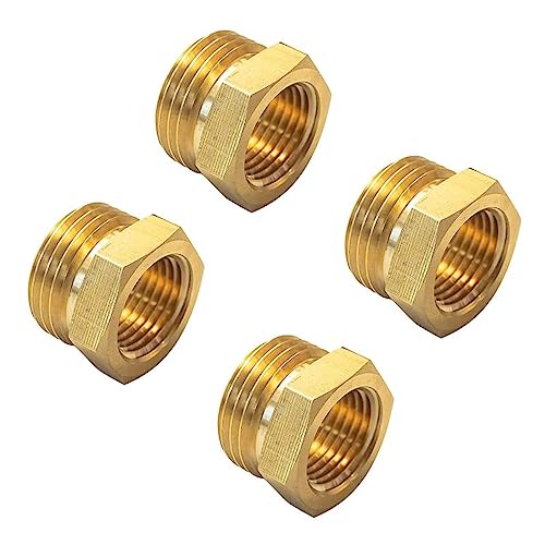 Gugaguga 4 Pack 574801208 Brass Garden Hose Fitting Pipe Adapter Connector 34 GHT Male12 NPT Female - Image 1