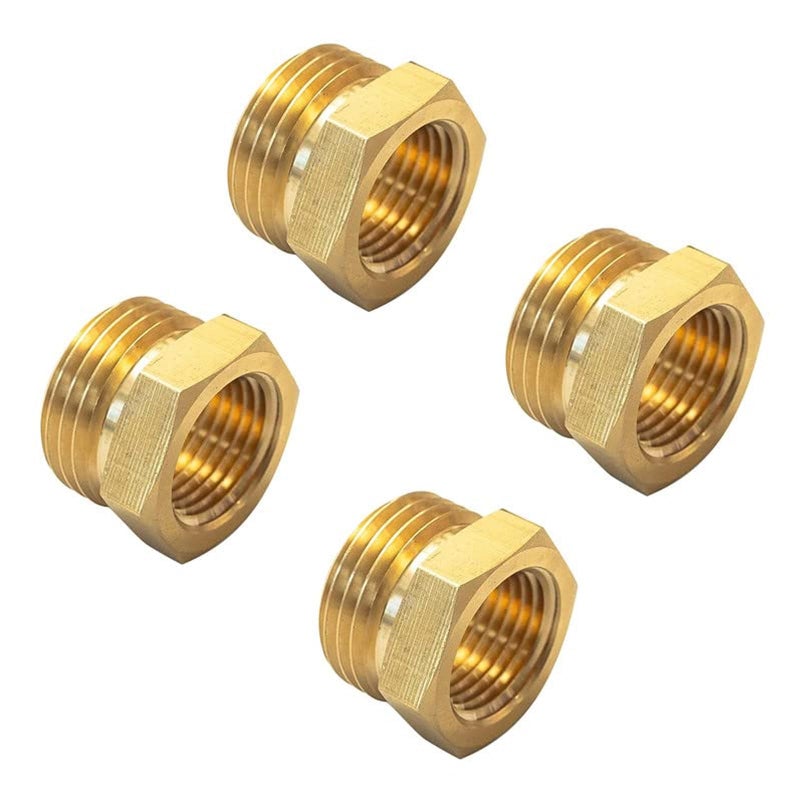 Gugaguga 4 Pack 574801208 Brass Garden Hose Fitting Pipe Adapter Connector 34 GHT Male12 NPT Female - Image 2