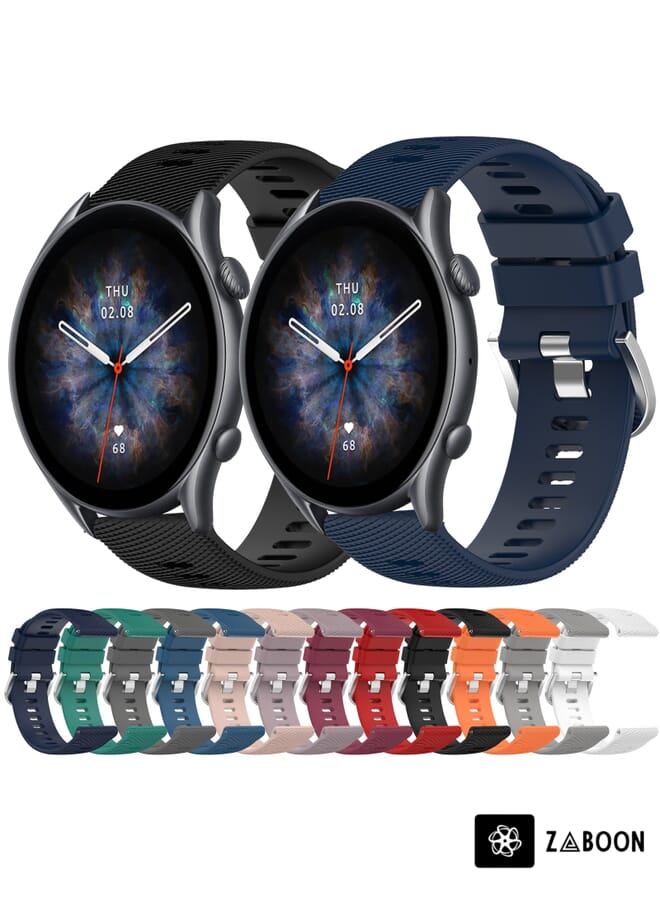 Zaboon Amazfit GTR 3 22mm Solid Color Soft Silicone Watch Band - Image 3
