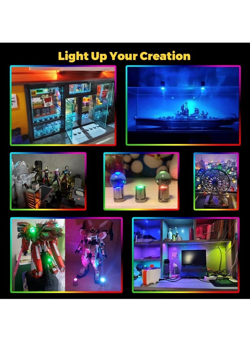 10 Pack Wireless Mini LED Spotlights - Battery Operated Warm White Wireless Miniature Lights for Art, Jewelry Display, Closets  DIY Projects (Warm White) - Image 2