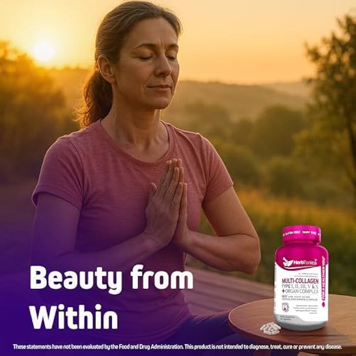 Herbtonics Multi Collagen + Organ Complex Capsules - 5-Type Collagen & Beef Organ Complex for Beauty & Vitality, 90 Capsules. - Image 4