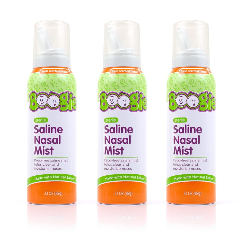 Boogie Boogie Saline Nasal Spray Mist for Baby and Kids Allergy Relief Nasal Decongestant Made with Saline Fresh 31 Ounce Pack of 3