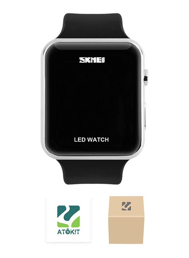 Boys' Waterproof Fashion PU Leather Strap Digital Wrist Watch 1176B - 31 mm - Black - Image 1