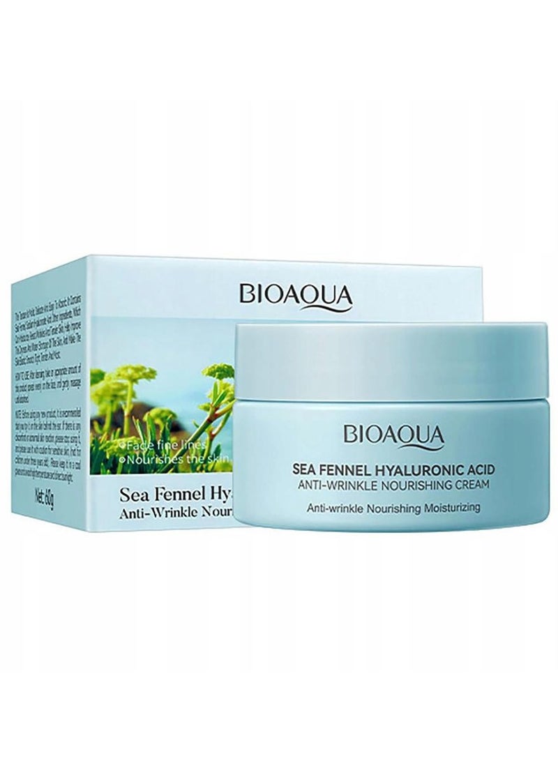 بيو أكوا كريم مغذي مضاد للتجاعيد وحمض الهيالورونيك وشمر البحر 60 جم